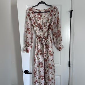 White floral maxi dress